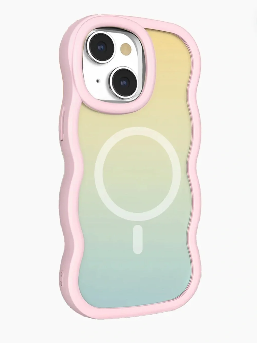 Pink Gradient MagSafe-Compatible Phone Case - Wavy Edge